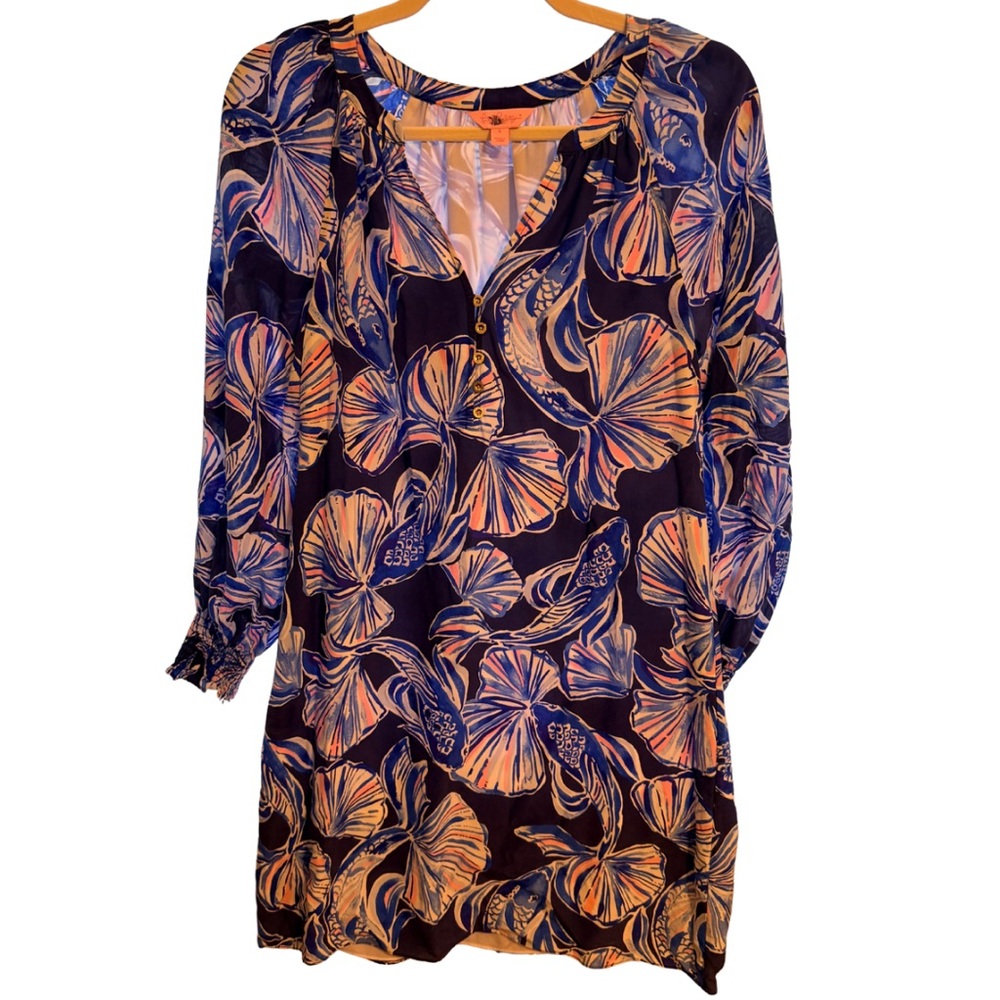 Lilly Pulitzer Twilight Blue Scale Up Dress Small